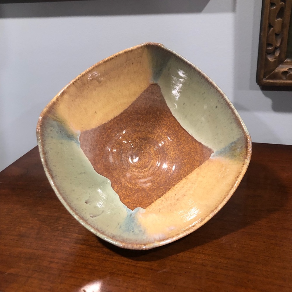 Signed handcrafted pottery bowl